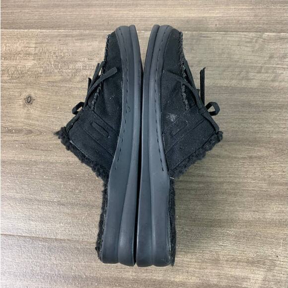 Vintage Bongo Womens Shoes Fringe Black Suede Side On Mules Clogs Size 7 - Picture 5 of 6